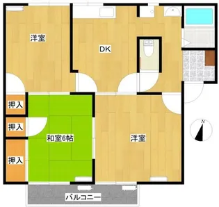 ハッピーハイツ A棟【201号室】の間取り
