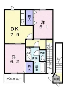 メゾンフルーレ B【2階】の間取り