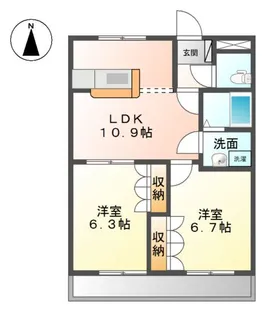 コートモデリア【102号室】の間取り