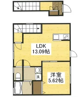 鴨方駅前シックスイン【203号室】の間取り