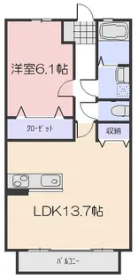 ウッディバードA棟【1階】の間取り