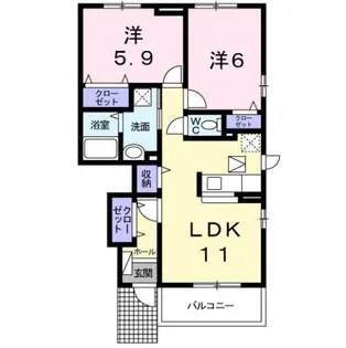 ブリエ・ルーチェ【1階】の間取り