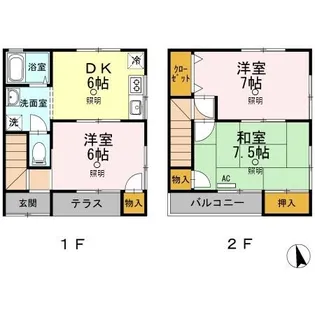 岡山県倉敷市安江【テラスハウス】の間取り