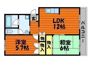 ベルメゾン三宅【A・37号室】の間取り