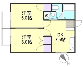 グローバルKY【206号室】の間取り