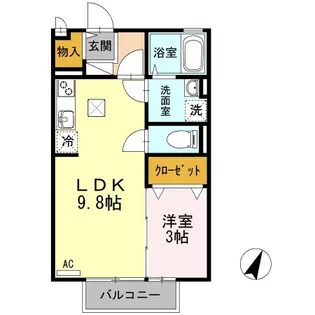 パーチュ オーラ A棟【1階】の間取り