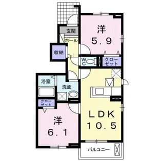 レジーナB【1階】の間取り