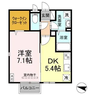 リースランド上林 A【201号室】の間取り