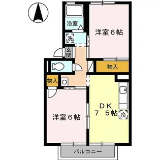 キャンサーパレスA棟【2階】の間取り
