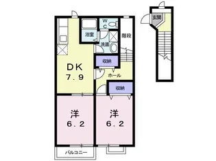 メゾンセレッソA【2階】の間取り