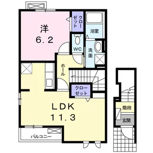 フェリーチェルーナ【2階】の間取り