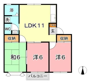 アパートメント明石 A【2階】の間取り