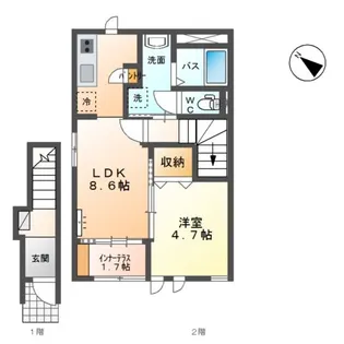 クレアⅢ【2階】の間取り