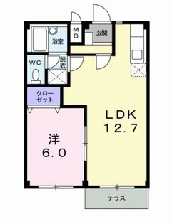 エルディム笹沖【1階】の間取り
