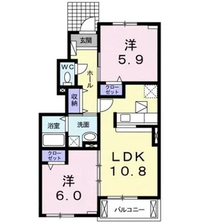 グレイス アベニューB【1階】の間取り