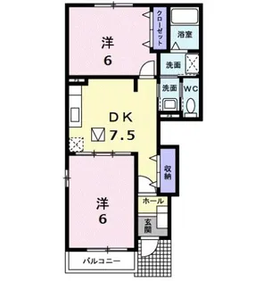 ツインコムA【1階】の間取り
