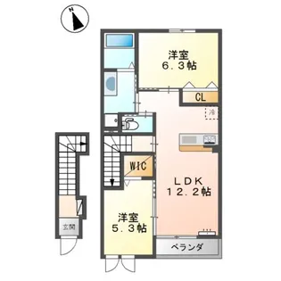 ティエード【2階】の間取り