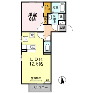 クローバーM B棟【1階】の間取り