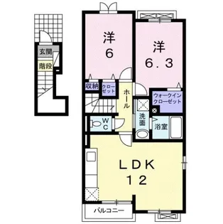 リヴィエール・ウエストⅡ【2階】の間取り