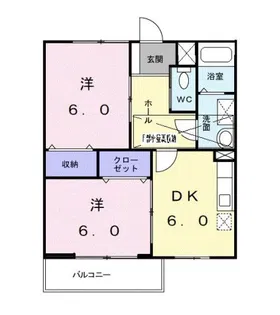 エスメラルダ三浜【1階】の間取り