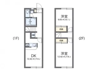レオパレスエーリ【1階】の間取り