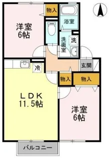 セジュール吉備路【202号室】の間取り