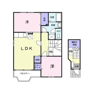 2LDKの間取り画像