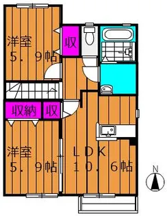 エルメゾン浦田 B【B203号室号室】の間取り