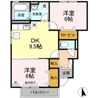 ラルジュ福岡屋 B棟【1階】の間取り