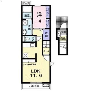 ブリュンヒュースB【2階】の間取り