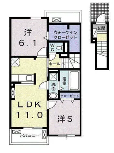 メゾンリヴィエールK【2階】の間取り