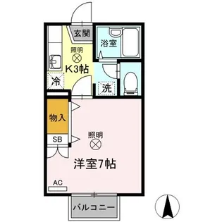 サンシャインパレス B棟【2階】の間取り