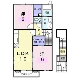 サンパティーク・メゾンA【2階】の間取り