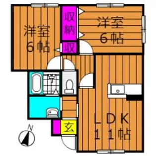 岡山県笠岡市西大島新田【アパート】の間取り