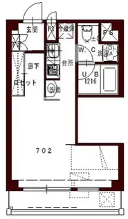 コリドールベルエア【702号室】の間取り
