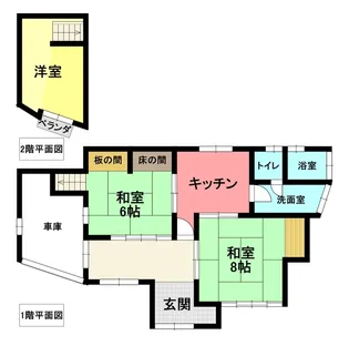 栗原町日野貸家の間取り