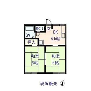 コーポ花咲【101号室】の間取り