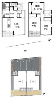 岡山県倉敷市児島上の町2丁目【テラスハウス】の間取り