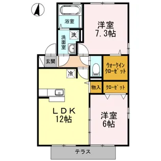 メルベーユB棟【1階】の間取り