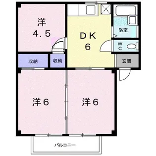 シティハイツみのかみA【2階】の間取り