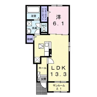 ベルエア上天神C【1階】の間取り