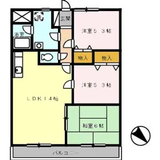 グリーンハイム藤【3階】の間取り