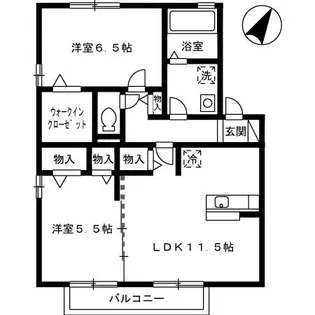 2LDKの間取り画像