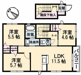 クラヴィエ A【2階】の間取り
