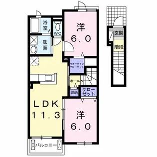 2LDKの間取り画像