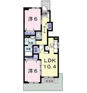 リバーヒルB【1階】の間取り