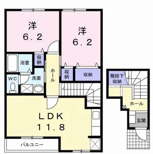 ハイランドさぬき B【2階】の間取り