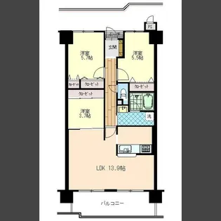 アルファステイツ光南町【7F号室】の間取り
