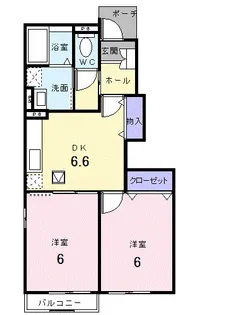 ロードスA【1階】の間取り