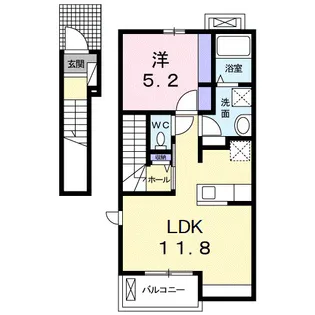 ドゥース レシ A【2階】の間取り